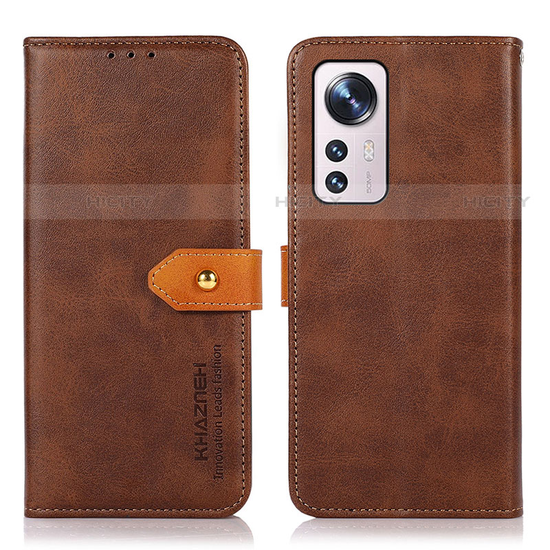 Custodia Portafoglio In Pelle Cover con Supporto N07P per Xiaomi Mi 12X 5G Marrone