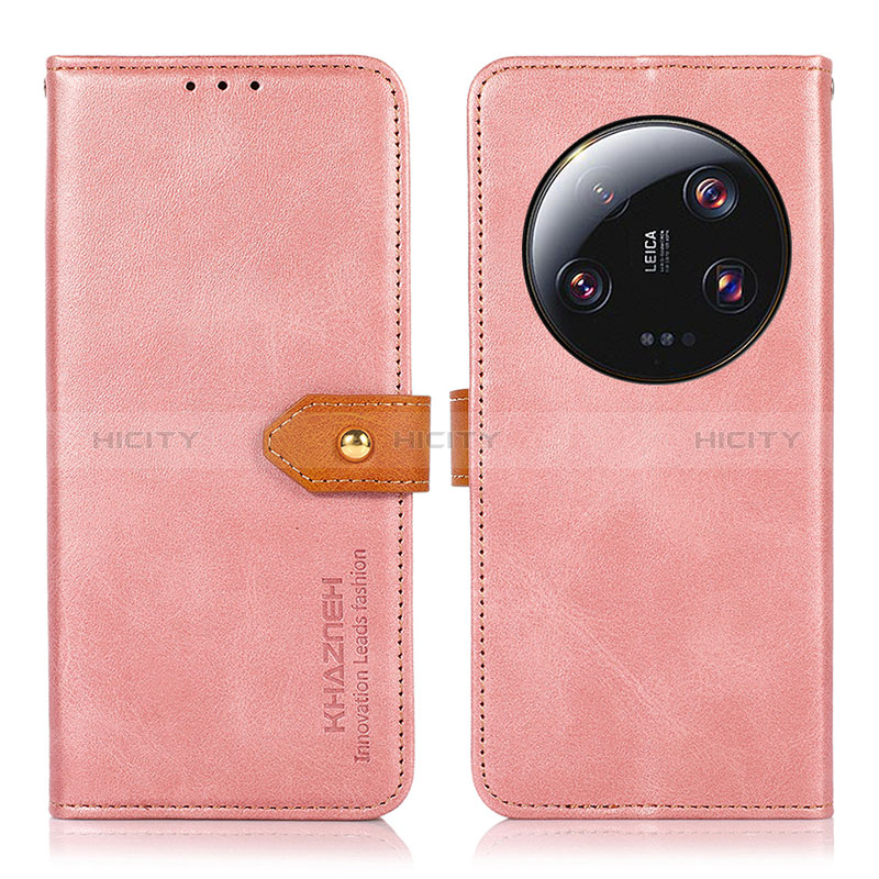 Custodia Portafoglio In Pelle Cover con Supporto N07P per Xiaomi Mi 13 Ultra 5G Rosa