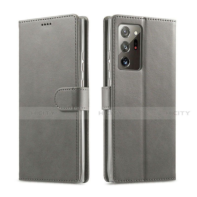 Custodia Portafoglio In Pelle Cover con Supporto N08 per Samsung Galaxy Note 20 Ultra 5G Grigio