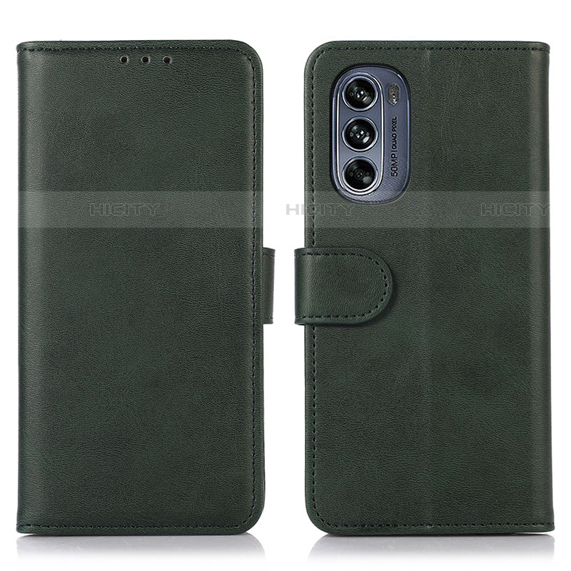 Custodia Portafoglio In Pelle Cover con Supporto N08P per Motorola Moto G62 5G Verde