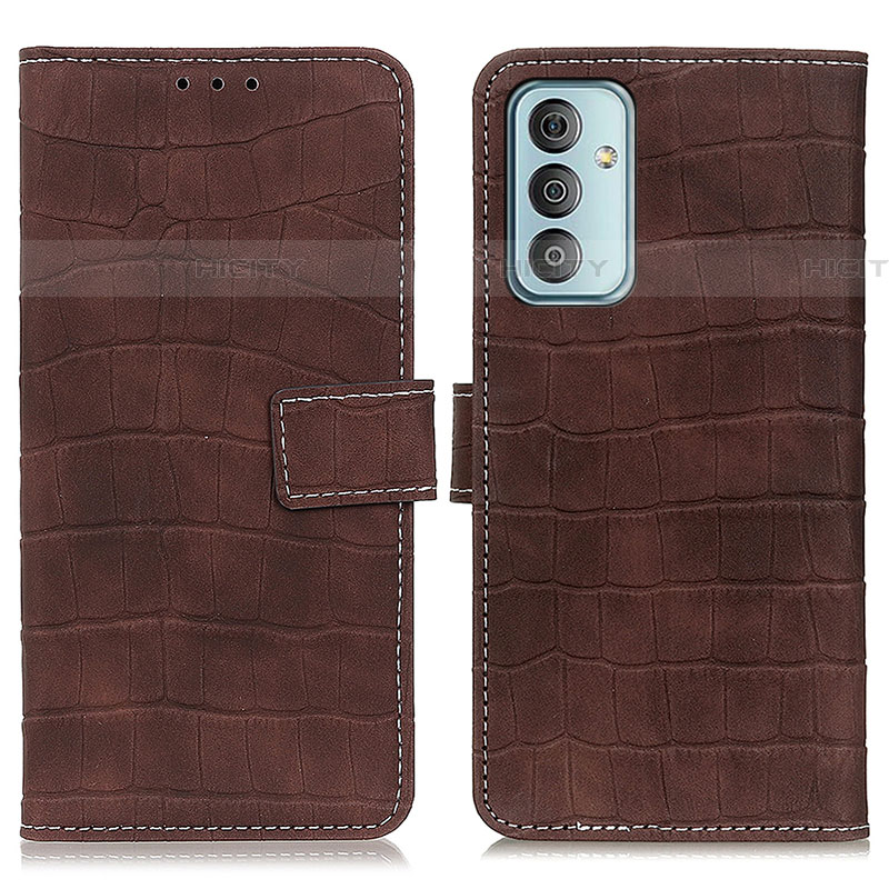 Custodia Portafoglio In Pelle Cover con Supporto N08P per Samsung Galaxy M13 4G Marrone