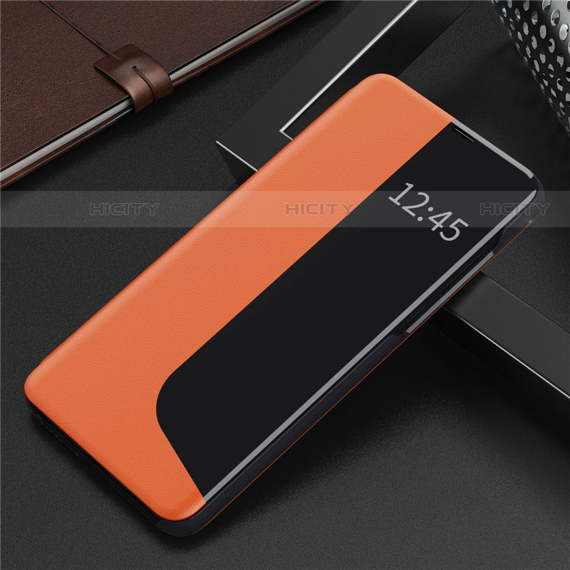 Custodia Portafoglio In Pelle Cover con Supporto N09 per Huawei P40 Pro Arancione