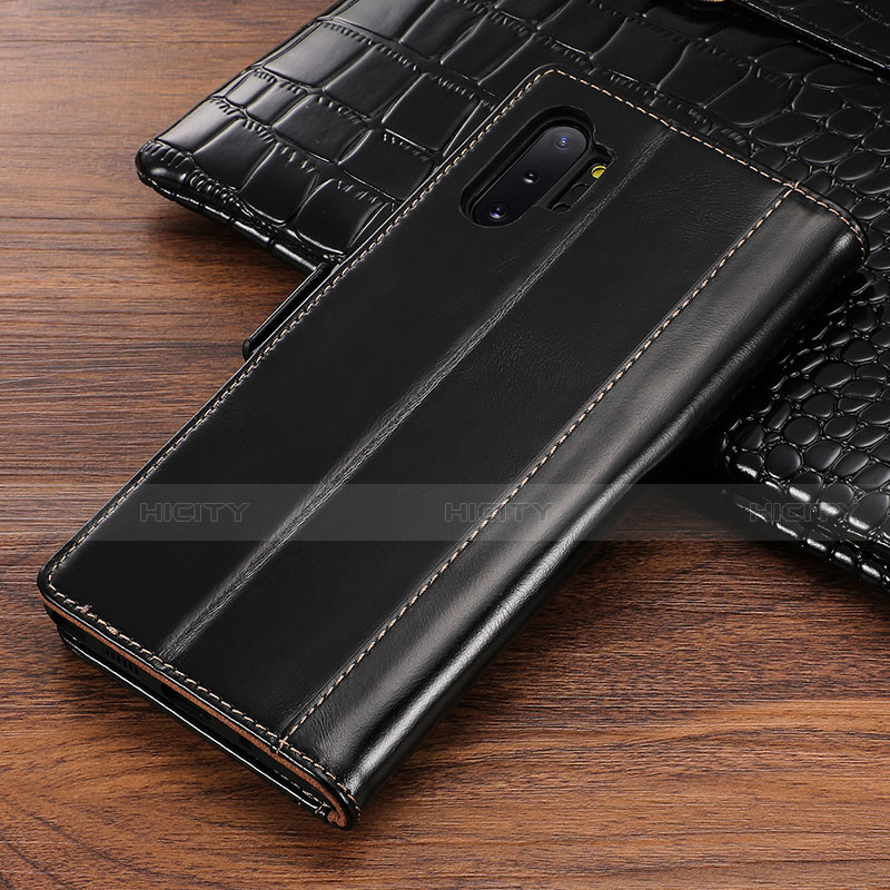 Custodia Portafoglio In Pelle Cover con Supporto P01 per Samsung Galaxy Note 10 Plus 5G Nero