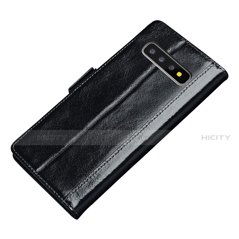 Custodia Portafoglio In Pelle Cover con Supporto P01 per Samsung Galaxy S10 Plus Nero