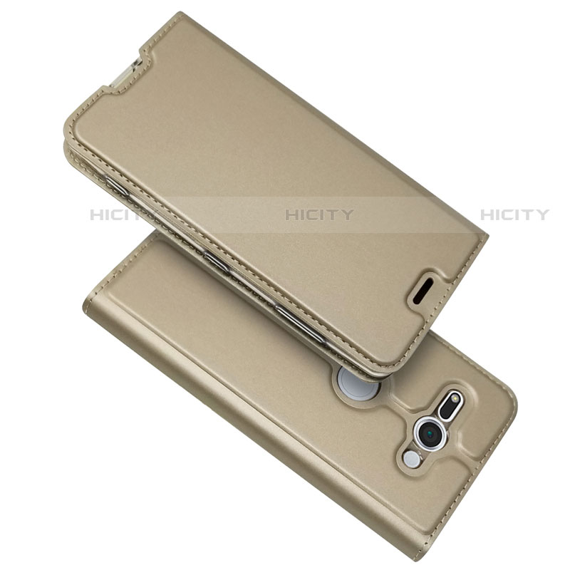 Custodia Portafoglio In Pelle Cover con Supporto P01 per Sony Xperia XZ2 Compact