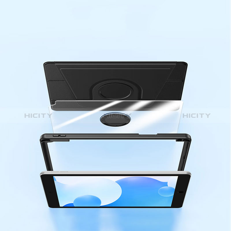 Custodia Portafoglio In Pelle Cover con Supporto P03 per Apple iPad 10.2 (2021) Nero