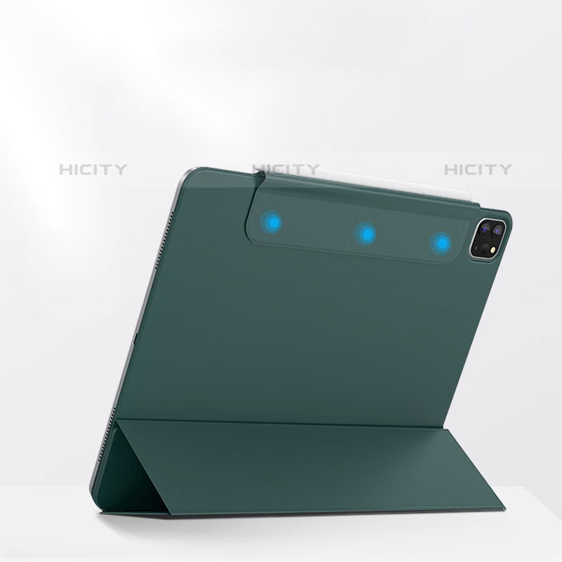 Custodia Portafoglio In Pelle Cover con Supporto P03 per Apple iPad Pro 11 (2020) Verde