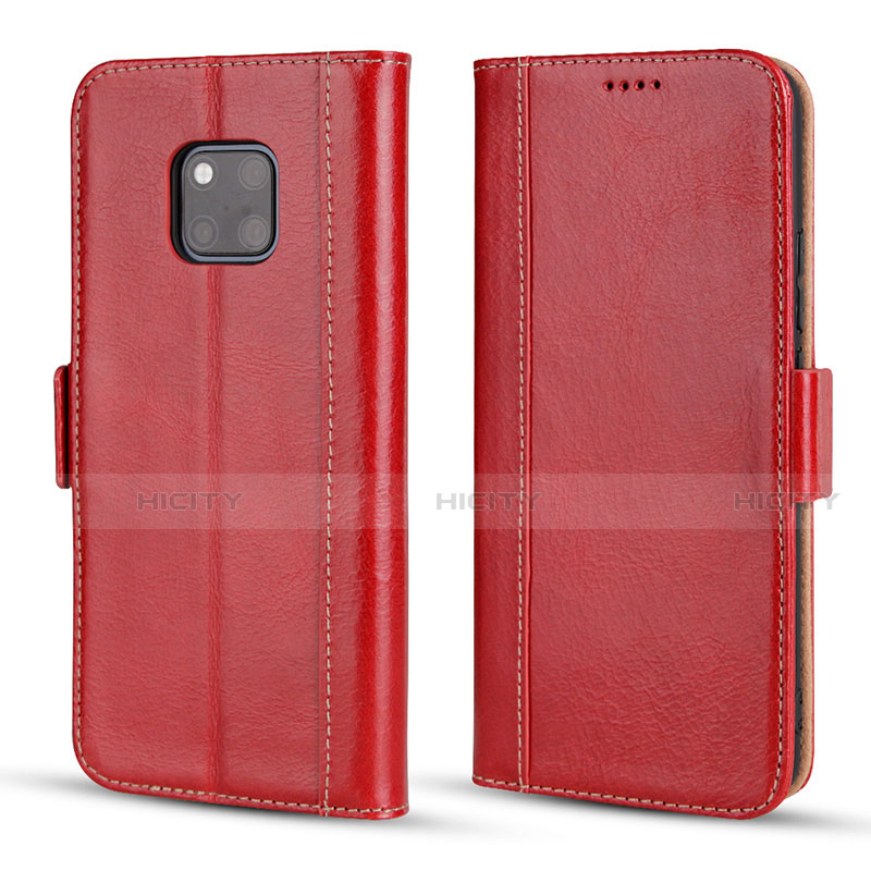Custodia Portafoglio In Pelle Cover con Supporto P03 per Huawei Mate 20 Pro Rosso