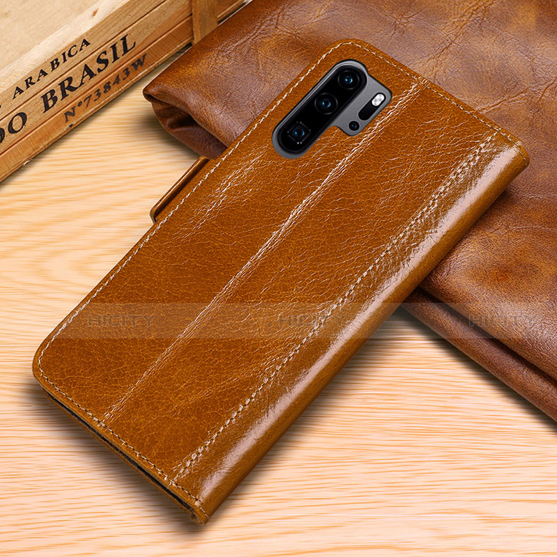 Custodia Portafoglio In Pelle Cover con Supporto P03 per Huawei P30 Pro Arancione