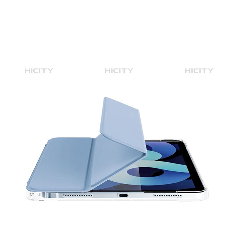 Custodia Portafoglio In Pelle Cover con Supporto P04 per Apple iPad 10.2 (2020) Cielo Blu