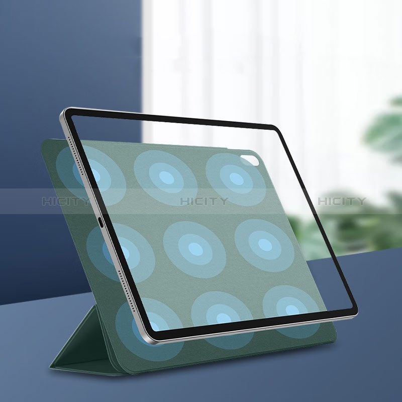 Custodia Portafoglio In Pelle Cover con Supporto P04 per Apple iPad Mini 6 Verde