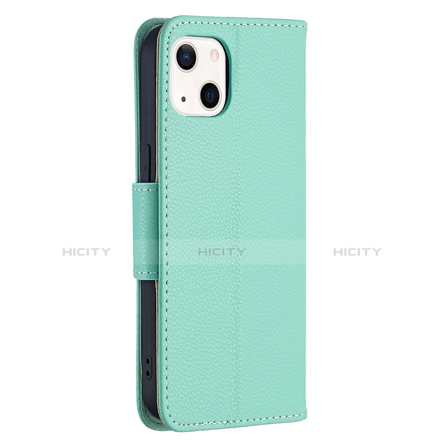 Custodia Portafoglio In Pelle Cover con Supporto per Apple iPhone 13 Mini Ciano