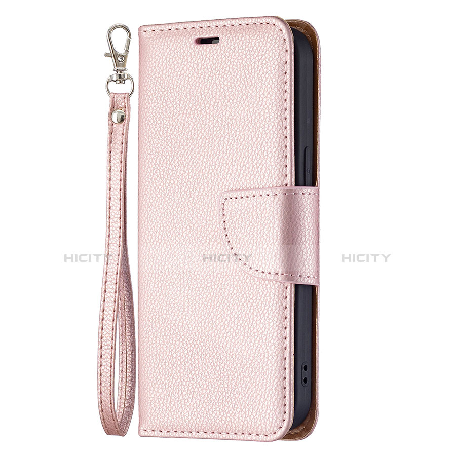 Custodia Portafoglio In Pelle Cover con Supporto per Apple iPhone 13 Mini Oro Rosa