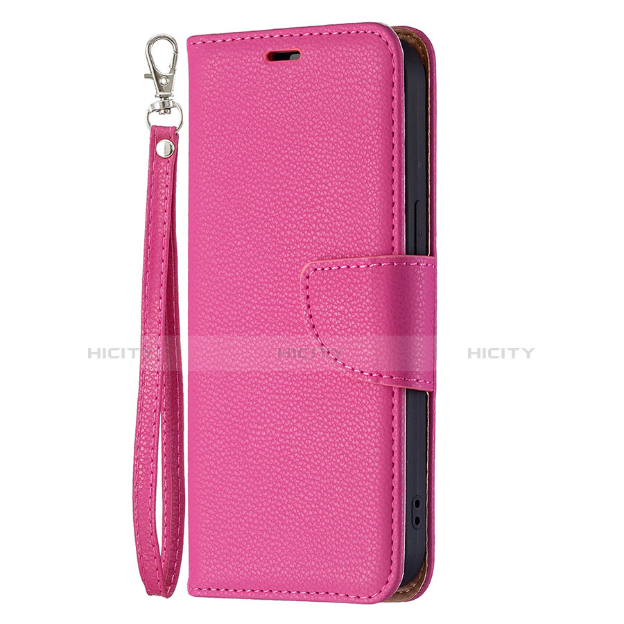 Custodia Portafoglio In Pelle Cover con Supporto per Apple iPhone 13 Mini Rosa Caldo