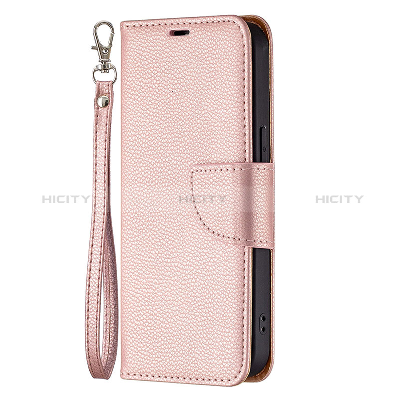 Custodia Portafoglio In Pelle Cover con Supporto per Apple iPhone 14 Pro Oro Rosa