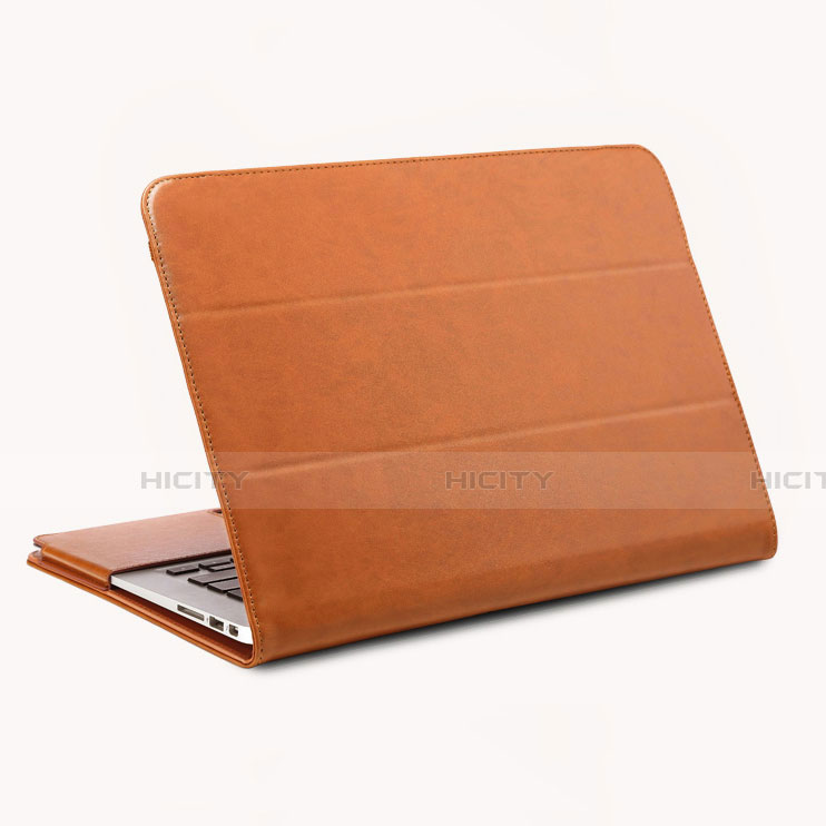 Custodia Portafoglio In Pelle Cover con Supporto per Apple MacBook Air 13 pollici (2020) Marrone