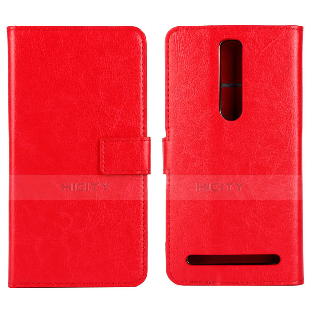 Custodia Portafoglio In Pelle Cover con Supporto per Asus Zenfone 2 ZE551ML ZE550ML Rosso