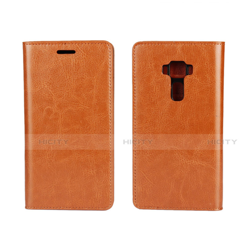 Custodia Portafoglio In Pelle Cover con Supporto per Asus Zenfone 3 ZE552KL Arancione