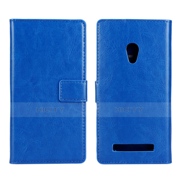 Custodia Portafoglio In Pelle Cover con Supporto per Asus Zenfone 5 Blu