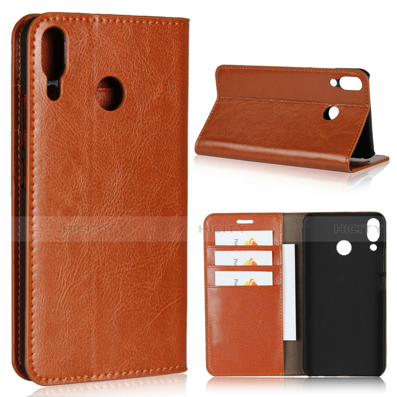 Custodia Portafoglio In Pelle Cover con Supporto per Asus Zenfone 5z ZS620KL Arancione