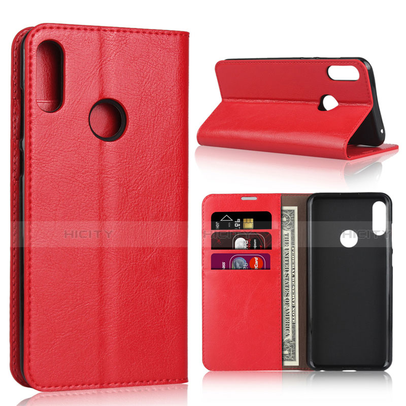 Custodia Portafoglio In Pelle Cover con Supporto per Asus Zenfone Max Pro M2 ZB631KL Rosso