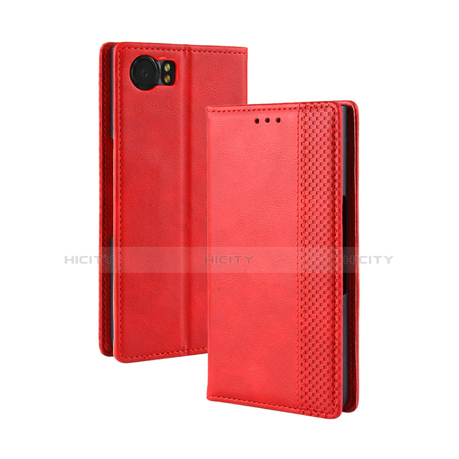 Custodia Portafoglio In Pelle Cover con Supporto per Blackberry KEYone Rosso