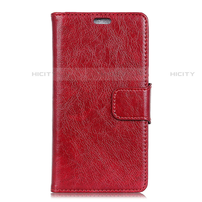 Custodia Portafoglio In Pelle Cover con Supporto per HTC Desire 12S Rosso