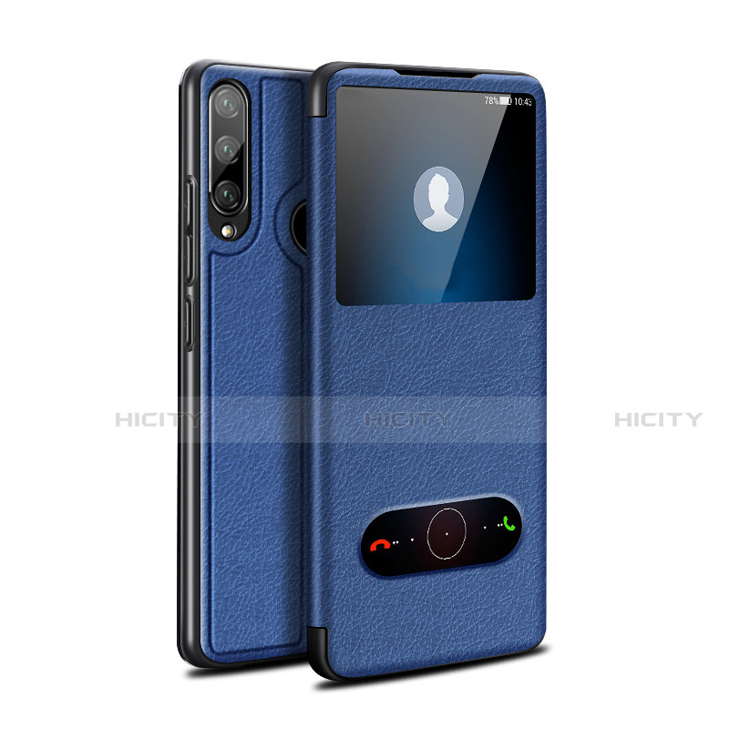 Custodia Portafoglio In Pelle Cover con Supporto per Huawei Enjoy 10 Plus Blu