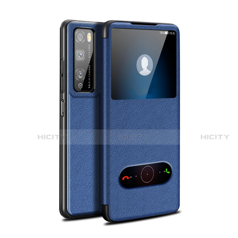 Custodia Portafoglio In Pelle Cover con Supporto per Huawei Enjoy Z 5G Blu