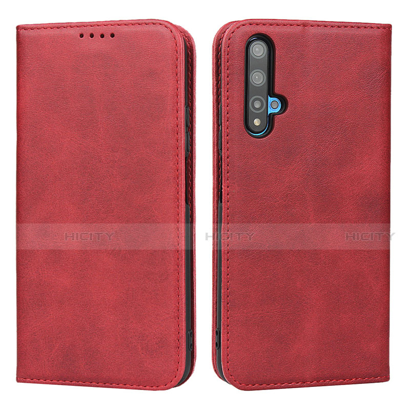Custodia Portafoglio In Pelle Cover con Supporto per Huawei Honor 20 Rosso