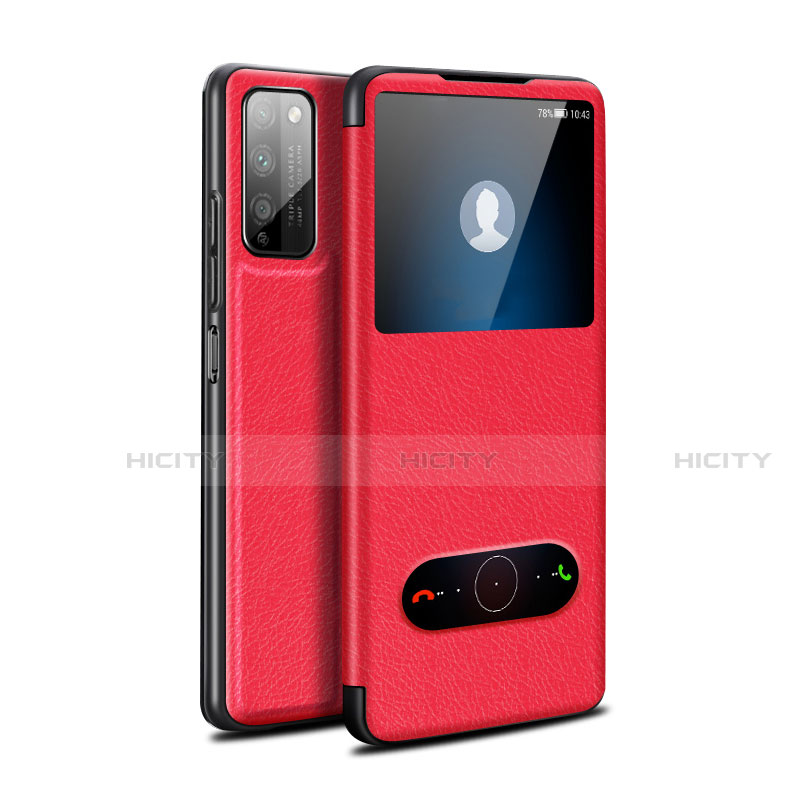 Custodia Portafoglio In Pelle Cover con Supporto per Huawei Honor 30 Lite 5G Rosso