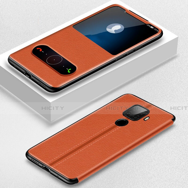 Custodia Portafoglio In Pelle Cover con Supporto per Huawei Mate 30 Lite Arancione