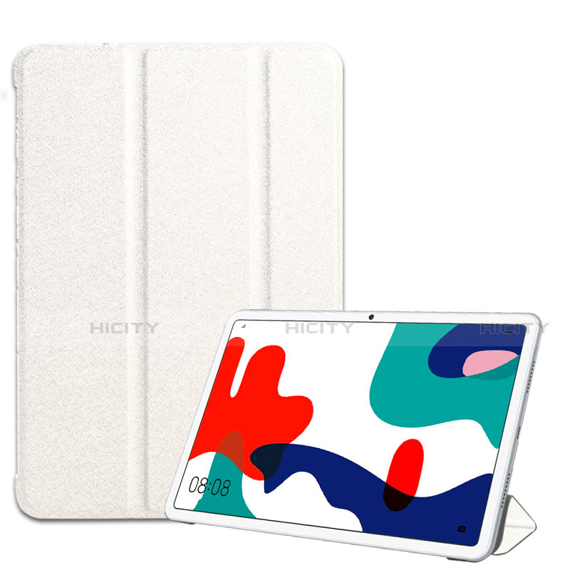 Custodia Portafoglio In Pelle Cover con Supporto per Huawei MatePad 5G 10.4 Bianco