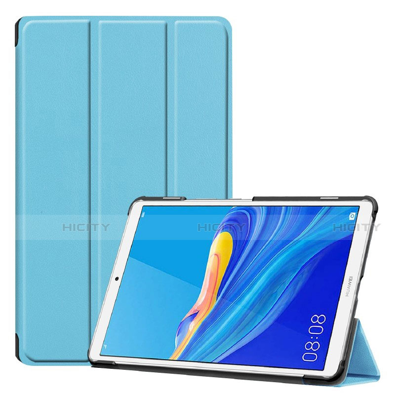Custodia Portafoglio In Pelle Cover con Supporto per Huawei MediaPad M6 8.4 Cielo Blu