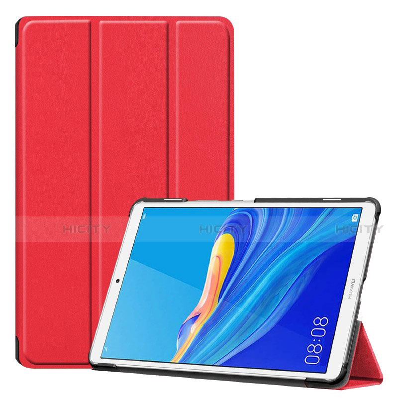 Custodia Portafoglio In Pelle Cover con Supporto per Huawei MediaPad M6 8.4 Rosso