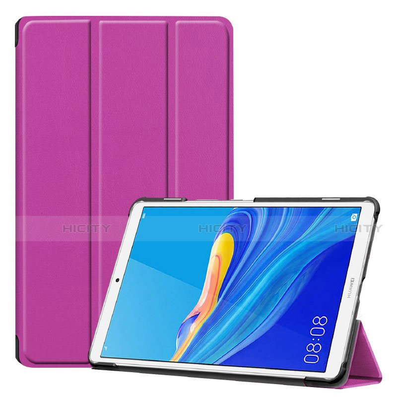 Custodia Portafoglio In Pelle Cover con Supporto per Huawei MediaPad M6 8.4 Viola