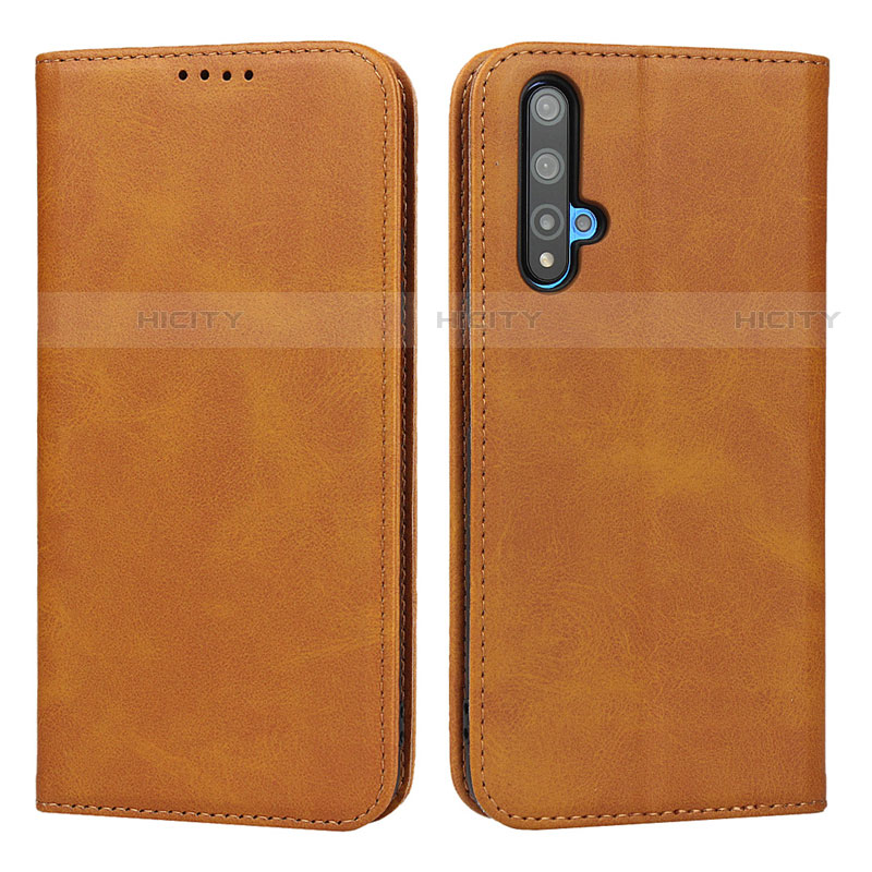Custodia Portafoglio In Pelle Cover con Supporto per Huawei Nova 5T Arancione