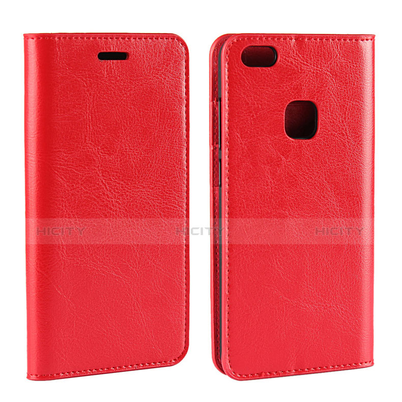 Custodia Portafoglio In Pelle Cover con Supporto per Huawei P10 Lite Rosso