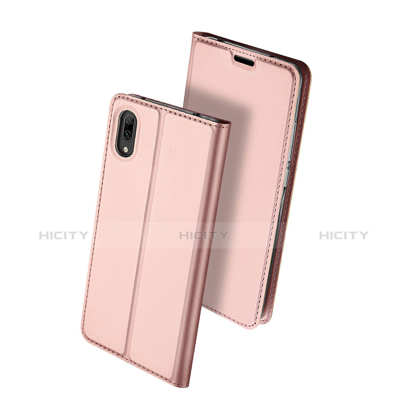 Custodia Portafoglio In Pelle Cover con Supporto per Huawei Y7 Prime (2019) Oro Rosa