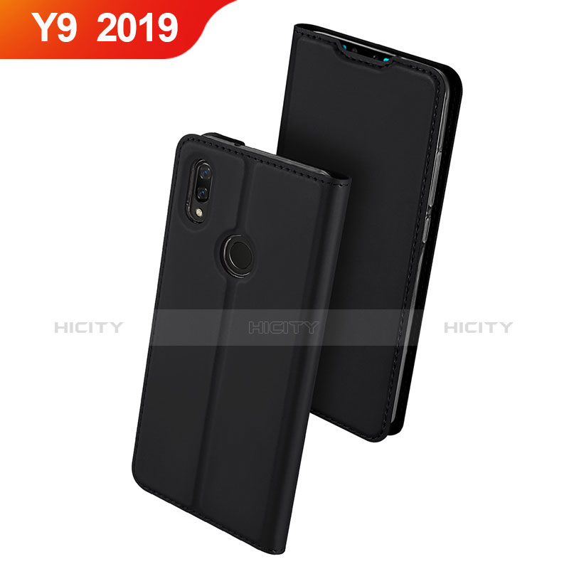 Custodia Portafoglio In Pelle Cover con Supporto per Huawei Y9 (2019) Nero