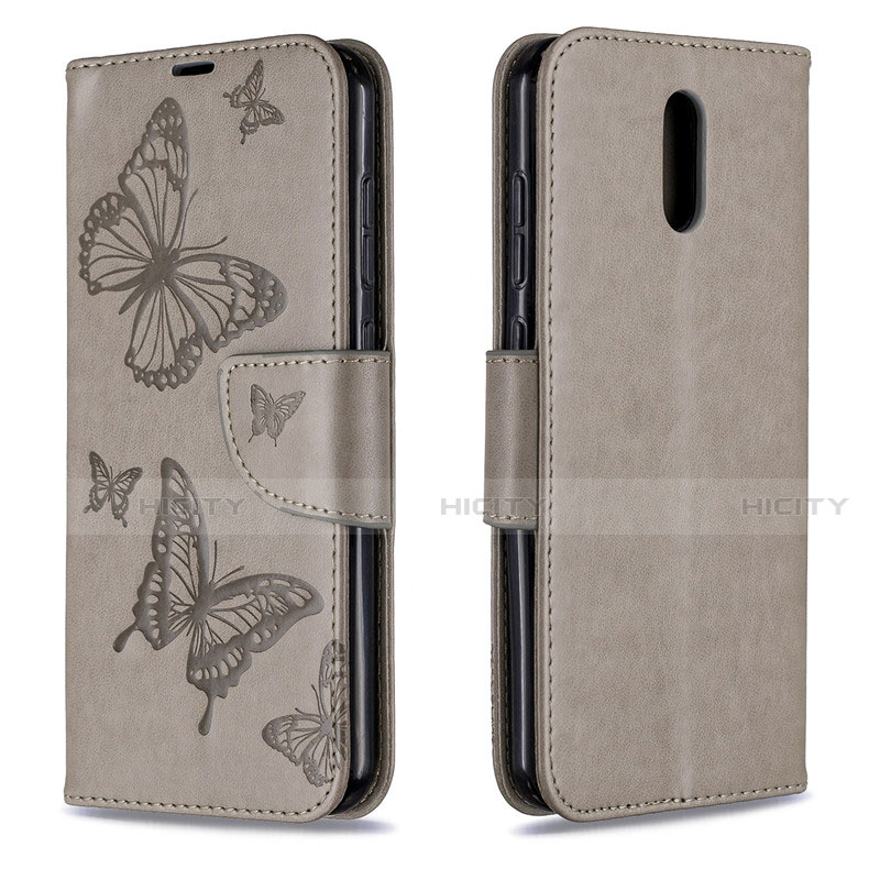 Custodia Portafoglio In Pelle Cover con Supporto per Nokia 2.3 Grigio