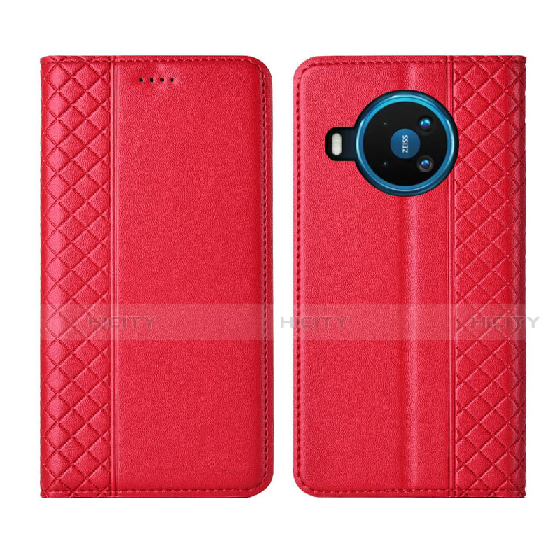 Custodia Portafoglio In Pelle Cover con Supporto per Nokia 8.3 5G Rosso