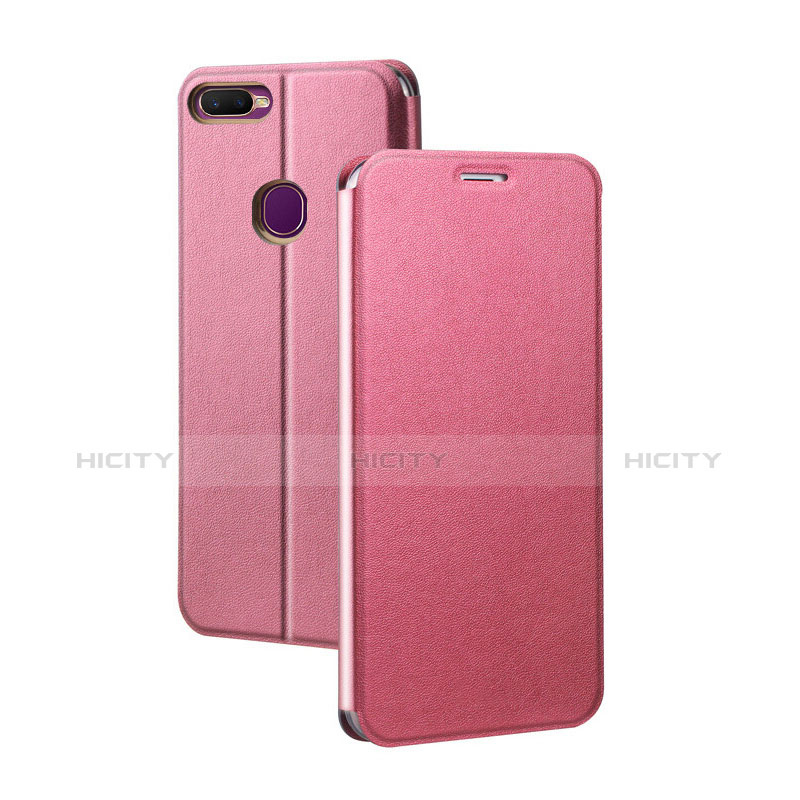 Custodia Portafoglio In Pelle Cover con Supporto per Oppo A7 Rosa Caldo