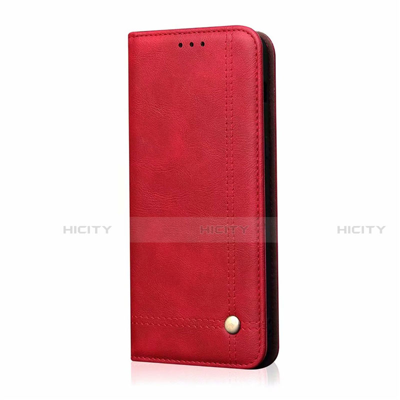 Custodia Portafoglio In Pelle Cover con Supporto per Oppo AX5 Rosso