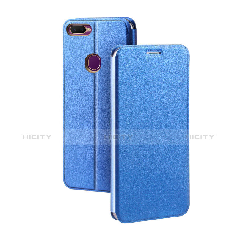 Custodia Portafoglio In Pelle Cover con Supporto per Oppo AX7 Blu