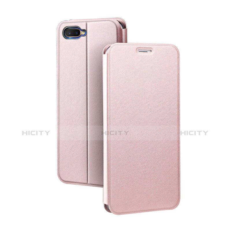 Custodia Portafoglio In Pelle Cover con Supporto per Oppo R17 Neo Oro Rosa