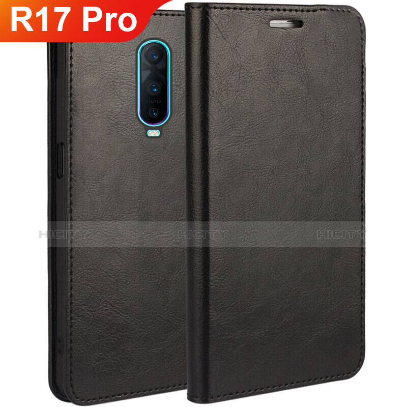 Custodia Portafoglio In Pelle Cover con Supporto per Oppo R17 Pro Nero