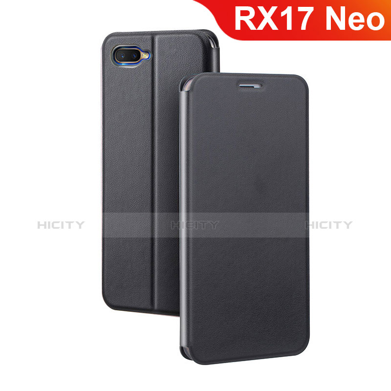 Custodia Portafoglio In Pelle Cover con Supporto per Oppo RX17 Neo Nero