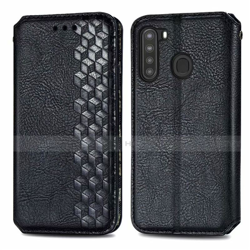 Custodia Portafoglio In Pelle Cover con Supporto per Samsung Galaxy A21 Nero