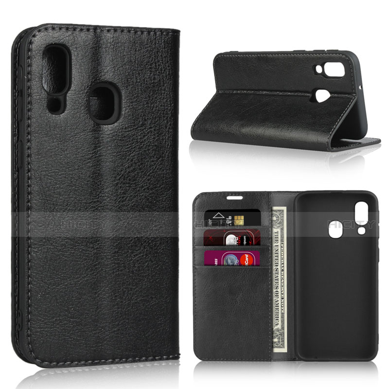 Custodia Portafoglio In Pelle Cover con Supporto per Samsung Galaxy A40 Nero